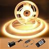 luktix Striscia LED Bianca Calda 2m, 3000K Striscia LED Dimmerabile 24V, CRI92 +, larghezza 8mm, con Telecomando e alimentazione, per la decorazione domestica, cucina, specchio (3000K, 2M)