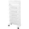 Zerodis Carrello di Rotolamento Utile, Organizer Mobile in Plastica con Ruote Scaffale Rimovibile per Bagno Lavanderia Cucina Luogo Stretto (6 Strati)