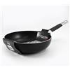Baldassare Agnelli Pentole Agnelli ALSC111BSSPIC24 Alblack Padella Svasata Alta, in Alluminio, Spessore 3 mm, Fondo Induzione da 8 mm, con Manico Tubolare in Acciaio Inossidabile "Cool", 24 cm, Nero