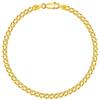 PLANETYS - Bracciale Argento Sterling 925 Placcato Oro 18K Modello Catenina Barbazzale (Grumetta) Diamantate Larghezza 3.3 mm