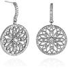 namana Orecchini Argento Donna con Motivo Mandala, Orecchini Donna con Ciondoli Rotondi con Dettagli in Filigrana, Eleganti Orecchini Pendenti con Pietre Zirconi per Donna e Ragazza