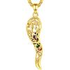 EUDORA Harmony Ball Collana Cornicello in Argento Sterling 925 per Donna, Ciondolo Corno Italiano Placcato in Oro 18K Chakra Pietra Pepe Ciondolo Portafortuna Protezione Amuleto Regalo Gioielli, 24
