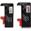 NUZAMAS Set di 2 tester per batterie digitali Controllore di tensione e controllo del livello di potenza Combo per AAAA C D 9V 1.5V Pulsante Coin Cell