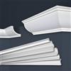 Marbet Design Modanature per soffitti Marbet in polistirolo XPS - Modanature in stucco di alta qualità, leggere e robuste, dal design moderno - (2 metri E-26-80x80mm) Autoadesivo