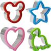 AMJKEJI 4 Pezzi Stampini per Biscotti Formine per Sandwich in Acciaio Inox, Formine per Pane Topolino, Dinosauro, Stella e a Forma di Cuore