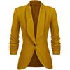 UNibelle Blazer da Donna Elegante Leggero da Lavoro Giacca Lunga da Lavoro Blazer Giacca Casual da Donna Giallo Ocra S