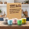 G.M. DISTRIBUZIONE 1000 Pezzi Bicchieri da Caffè in Carta Colorati con Grafiche Miste, 75 ml, Biodegradabili Biocompostabili, Usa e Getta, 4 Colorazioni, Ideali per Casa, Ufficio, Asporto Bevande Calde