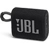 JBL GO 3 Speaker Bluetooth Portatile, Cassa Altoparlante Wireless con Design Compatto, Resistente ad Acqua e Polvere IPX67, fino a 5 h di Autonomia, USB, Nero