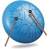 LEKATO Steel Tongue Drum 10 Pollici 11 Toni, Tamburo in Acciaio Handpan Strumento a Percussione per Prestazione Meditazione Yoga con Borsa per Il Trasporto Bacchette