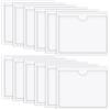 Vicloon Buste Adesive Trasparente, 12Pcs Tasca Adesiva, Tasche Autoadesive per Schede, Porta Licenza di Parcheggio Autoadesivi, Buste stampate, Biglietti Trasparente per Licenza Badge Passaporti