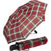 iX-brella First Class Edition - Elegante ombrello tascabile - On Automatico - grande e stabile - resistente alle tempeste, Motivo a quadretti rosso, 95 cm, Ombrello tascabile automatico