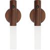 JinsenTGG Applique in Legno, luce Notturna per Interni con Sensore di Movimento, Applique da Parete a Batteria Wireless Ricaricabile Magnetica con Interruttore per Camera da Letto, Corridoio, Scala (Noce-2pz)