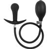 Rimba Latex Play Inflatable Anal Plug with Pump Black