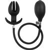 Rimba Latex Play Inflatable Anal Tulip-Shaped Plug with Pump Black