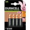 DURACELL Blister 4 pile ricaricabili B4 - Stilo 2500mAh Duracell Duralock precaricata 8136752
