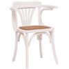 Biscottini - sedia con braccioli 77x45x42 cm Sedie cucina legno Sedie sala pranzo legno finitura bianco anticato Sedia cucina seduta Rattan - bianco
