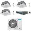 Hisense Climatizzatore Condizionatore Hisense Cassetta 4 vie + Canalizzato R32 Quadri Split Inverter 9000 + 9000 + 18000 + 18000 BTU con U.E. 4AMW105U4RAA NOVITÁ Classe A++/A+