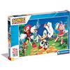 Clementoni- Sonic Supercolor Puzzle-Sonic-104 Maxi Pezzi Bambini 4 Anni, Puzzle Cartoni Animati, Made in Italy, Multicolore, 25764