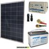 Energiasolare100 Kit pannello solare fotovoltaico 100W 12V Regolatore PWM 10A Batteria 100Ah Cavi