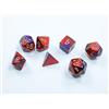 Wondertrail Chessex - Mini dadi Gemelli viola e rossi con numeri dorati, 10 mm, set da 7