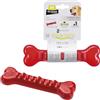 Ferplast Gioco Cane, Osso Dispenser Crocchette Cani, in Materiale Durevole da Masticare, Aroma Carne, per Igiene Dentale, SMILE Osso, Giochi per Cane Grande, Rosso