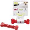 Ferplast Gioco Cane, Osso Dispenser Crocchette Cani, in Materiale Durevole da Masticare, Aroma Carne, per Igiene Dentale, SMILE Osso, Giochi per Cane Piccolo, Rosso