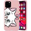 Pnakqil iPhone 11 PRO Max Phone Case, Pink Cute with Pattern Shockproof Soft Flexible TPU Silicone Ultra-Thin Rubber Protective Back Case Cover for Apple iPhone 11 PRO Max Smartphone, Cat 02