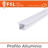 Profilo Alluminio BARRA ALLUMINIO 6063 - Incasso- 2m SILVER