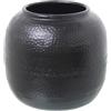 DRW Vaso da tavolo in alluminio intagliato in nero 16x16x14cm