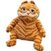 OUKEYI Gatto arancione grasso peluche gatto grasso peluche animale peluche realistico gatto giallo gattino giocattolo bambini regali di Natale compleanno (45 cm)