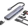LENTION Hub USB C HDMI 4K@60Hz, PD 100W, 2 USB-C 3.0 & 2 USB-A 3.0, Lettore di Schede SD/TF, Adattatore per 2024-2016 MacBook Pro, Nuovo Mac Air, iPhone 15 Plus Pro Max, Surface (CE19, Grigio)