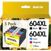 Salols 604 XL Cartucce d'inchiostro Compatibile per Cartucce epson 604XL per Epson XP-2200 XP-2205 XP-3200 XP-4200 XP-4205 WF-2910 WF-2930 WF-2935 WF-2950 (5-Pack)