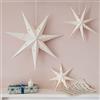 Lights4fun Set di 3 Stelle Natalizie in Carta con LED Bianchi Caldi a Pile per Arredo Interni Decorazione Natalizia Luci di Natale