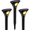 Ainostone Faretti Solari a LED da Esterno con Sensore di Movimento 3 Pezzi Luci Solari 1500mAh Super Inferno Lampade da Giardino Bianco caldo Impermeabile IP65 per Patio, Vialetto, Cortile, Alberi