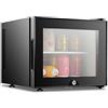 YXBDD Mini frigorifero con porta in vetro - 20L piccolo frigorifero per camera d'albergo, dormitorio - risparmio energetico, basso rumore - chiudibile in acciaio inox con serratura, bibita, birra e vino