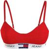 Tommy Jeans Bralette Donna Elasticizzata, Rosso (Deep Crimson), L