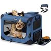 Reerooh Trasportino per Cani e Gatti L 70x52x52cm, Viene Fornito con Ciotola e Tappetino, Gabbietta Morbida per Animali Domestici Borsa Ripiegabile Viaggio Sull' Aereo