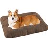 XIEMINLE Letto per cani grande, lavabile, calmante, con fondo antiscivolo, tappetino in peluche per cani, materasso ortopedico per cani, divano letto con rivestimento rimovibile, 75 x 50 x 7 cm, cachi