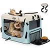 Reerooh Trasportino per Cani e Gatti L 70x52x52cm, Viene Fornito con Ciotola e Tappetino, Gabbietta Morbida per Animali Domestici Borsa Ripiegabile Viaggio Sull' Aereo