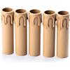 ORION LIGHTSTYLE Portalampada per candele, 5 pezzi, in plastica anticata, per lampadari di cristallo, a LED, candele, lampada da parete, marrone (115 mm)