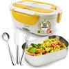 SPICE - AMARILLO INOX scaldavivande elettrico vaschetta estraibile acciaio inox - coperchio con guarnizione - portatile box portavivande termico (1,5 L + set posate)