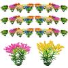 Woohome 50 mini fiori di plastica misti, modello misto, fiore colorato, modello albero, treno, fiore, plastica, per fai da te, paesaggio, paesaggio modello, 10 colori (colore 2)