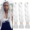 Dcbaboo Extension per Treccine Africane Bianco 60cm Extension Capelli Finti per Treccine Africane Extension Trecce Capelli Sintetici Kanekalon 3 Ciocche Ombre Jumbo Braiding Hair