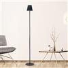 BEPER P201UTP401 Lampada da terra con altezza regolabile, Lampada da scrivania 2,3W, Lampada ricaricabile cavo USB type-C, 3 tonalità di Luce, Nero