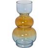 DRW Vaso da tavolo in vetro ambrato e blu 9 x 25 cm