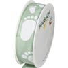 Halbach Seidenbänder Nastro regalo per neonati, 25 mm x 16 m, nastro come decorazione per baby shower e per confezionare regali per baby shower, colore: menta/bianco