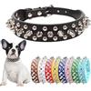 Hotlion Collari per cani con chiodi, Collare per cani con borchie, in pelle, rivetto per cuccioli, regolabile, per cani di taglia piccola, media e grande, nero, L