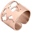 WearTravelers Anello con Mappa del Mondo Completa - Anello a Fascia a forma di Mondo in Acciaio - Speciale Idea Regalo per Viaggiatori e per chi Ama Viaggiare - Modello Madrid (Oro Rosa)