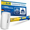 S&R Martello Gomma Bianco 680 gr - 65 mm. Martello di Gomma Naturale Professionale per Campeggio e Piastrelle Antivibrazioni e Antimacchie. Attrezzi Piastrellista.