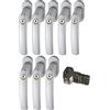 Abus 442582 FG200 S Sb Martellina Bloccabile, Argento, in Set 8 Pezzi